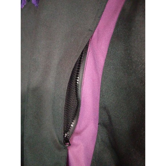 Vance Leather L Black Purple Butterfly Mesh Biker Riding Removable Lining Jacket - Picture 6 of 11